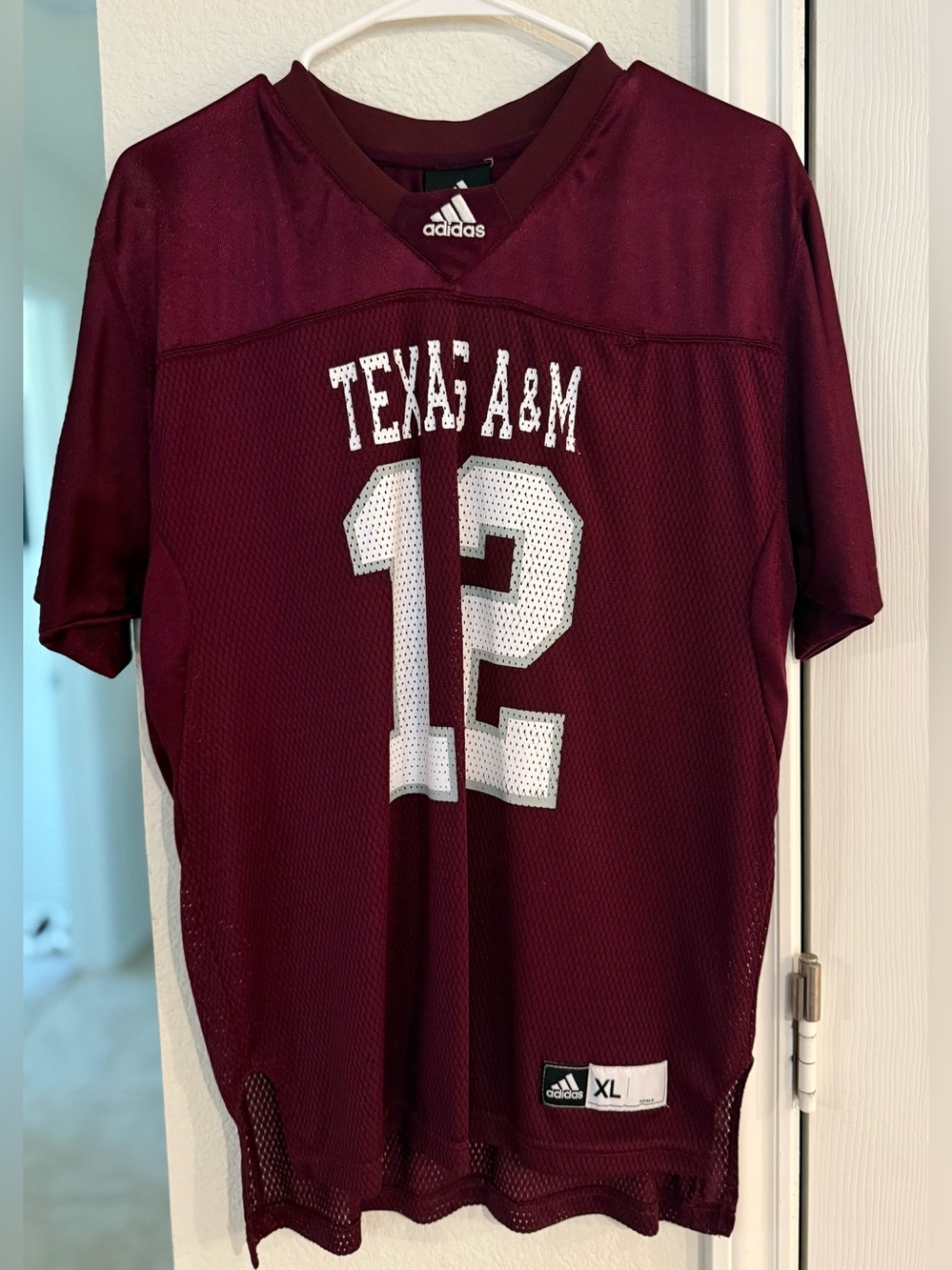 adidas Maroon Texas A&M #12 Youth Jersey